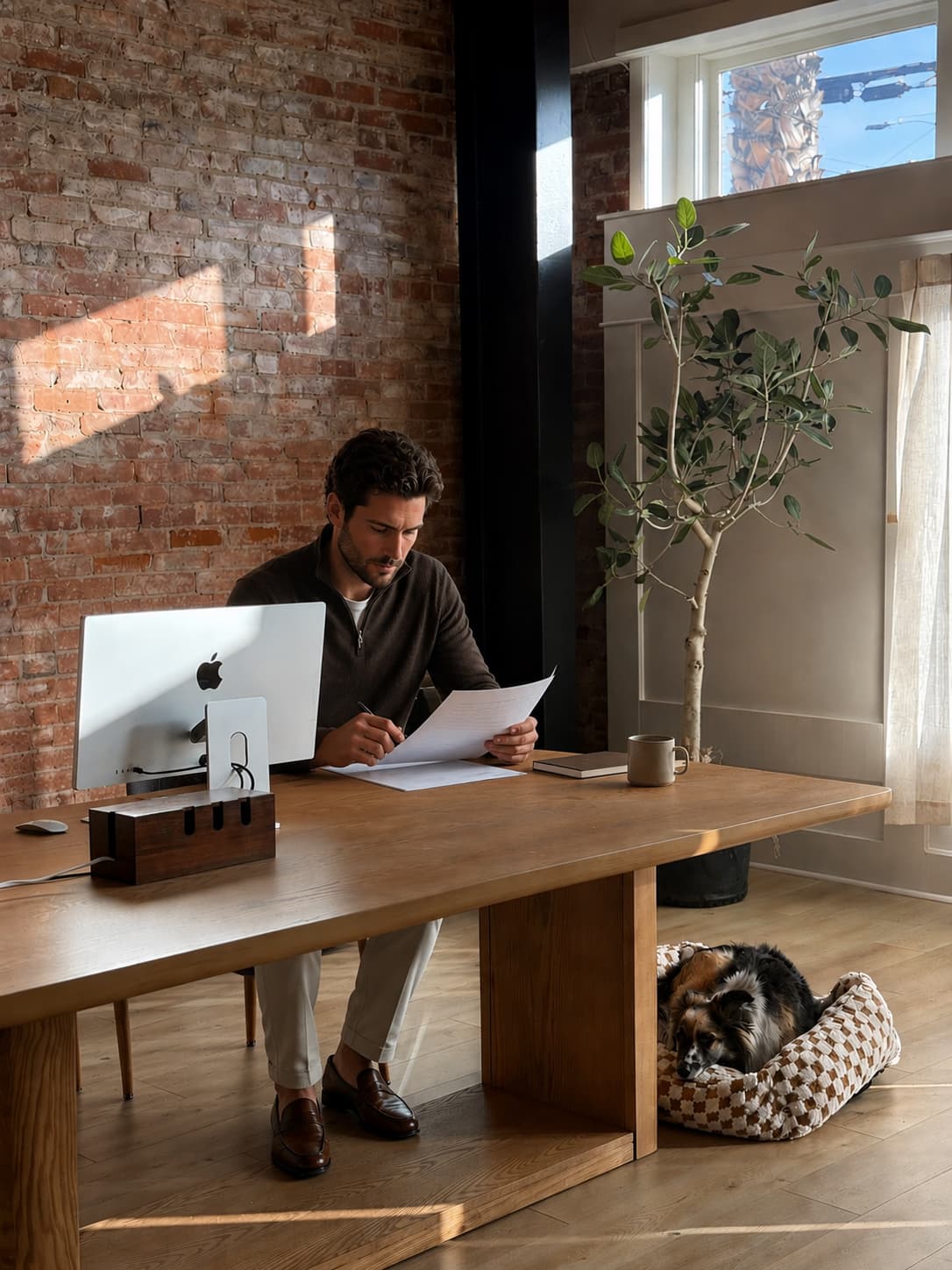 Founder reviewing tender opportunities on a laptop